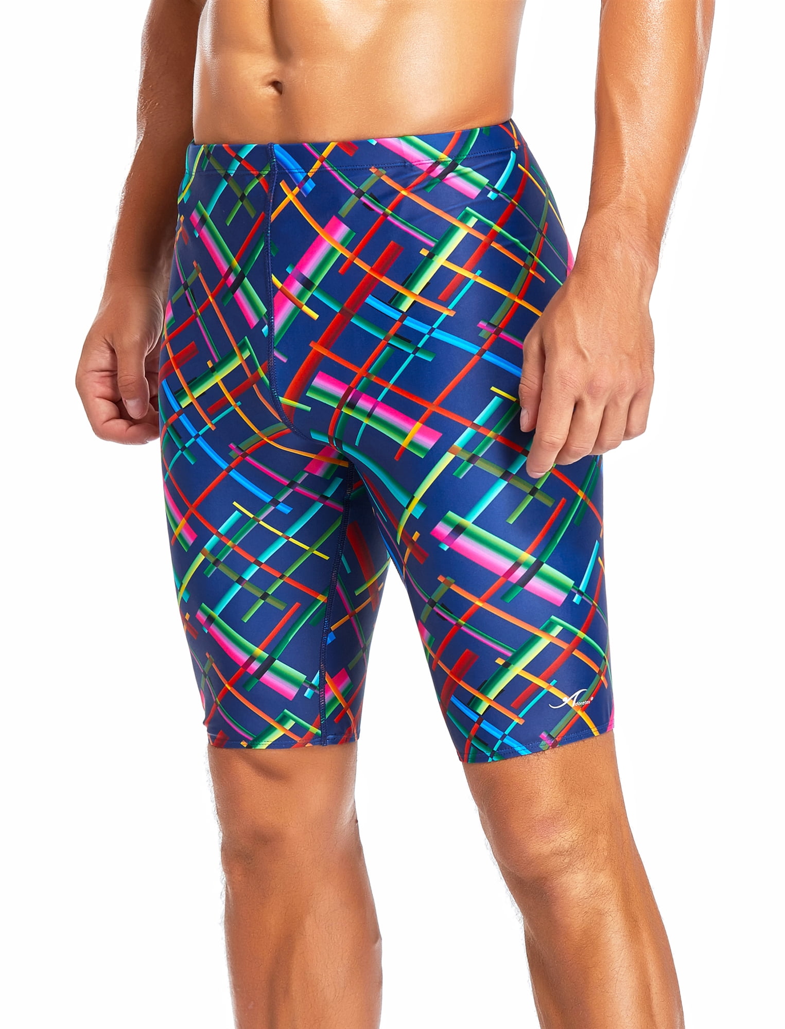 Adoretex Boy's/Men's Printed Cross Puzzle Swim Jammer (MJ017) - Navy Combo - 28