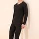 thumbnail image 4 of Conjunto de ropa interior térmica negra para hombre, calzoncillos largos con forro polar suave, capa base cálida para invierno en la parte superior e inferior, 4 of 6