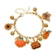 thumbnail image 2 of Pulsera de aleación de Acción de Gracias, Diseño de hoja de arce y girasol, Adorno festivo a mano - Naranja, 2 of 6