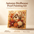 thumbnail image 4 of Autumn Floral Birdhouse Pearl Painting Kit, 3D Dimensional Pearl Diamond Art Craft, DIY Bead Art For Adults Beginners, Fall Harvest Home Wall Decor, Ideal Thoughtful Seasonal Handmade Gift, 4 of 4