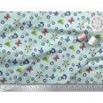 thumbnail image 3 of Soimoi Green Poly Georgette Fabric Leaves,Insect & Floral Artistic Print Sewing Fabric BTY 42 Inch Wide, 3 of 3