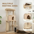 thumbnail image 4 of PawHut Arbre à Chat de 52 Pouces avec Poteaux à Griffer, Lit pour Chat, Condo, Beige, 4 of 10