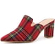 thumbnail image 1 of Mules deslizantes con tacones gruesos y punta en punta para mujer Rojo Verde EE. UU. 11, 1 of 6