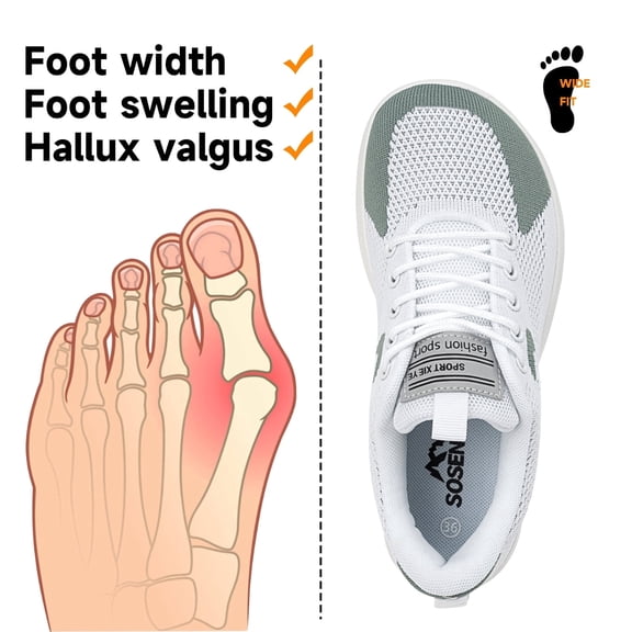 Sosenfer Hands-Free Slip-On Wide Toe Box Barefoot Sneakers - Women's Zero Drop Walking Shoes
