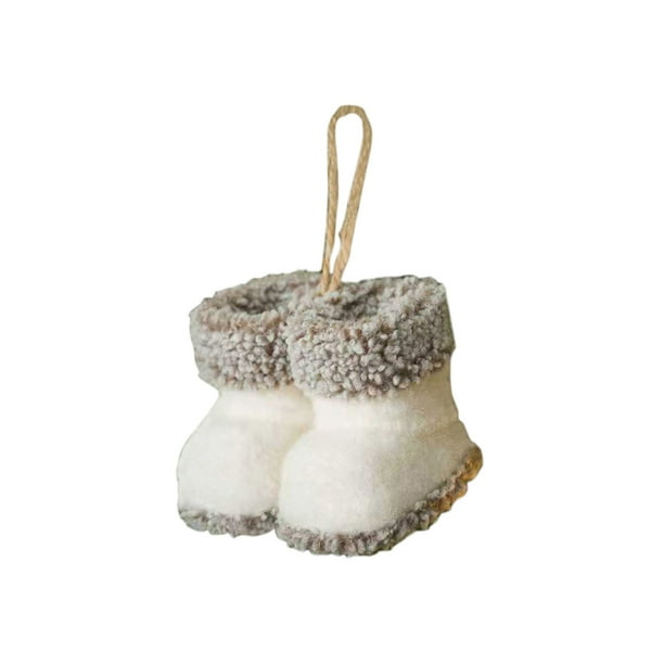 Ornamentos de Navidad Blancos 10x8.5x7.5cm / 3.9x3.3x2.9In Colgante de Peluche