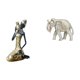 thumbnail image 1 of Estatua de mujer tribal africana y rústico hecha a mano, decoración de mesa, pieza de arte coleccionable, adorno de resina para escritorio de, 1 of 8
