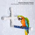 thumbnail image 2 of ZHAOCHENG Perca con ventosa para loros, percha de plástico para pájaros, soporte de ducha, plataforma para mascotas con ventosas (color azul y blanco), 2 of 5