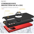 thumbnail image 5 of Case for Samsung Galaxy S20 FE 5G,Dual Layer Hard Military Phone Case with 360 Degree Ring Stand Silicone Bumper Shockproof Protective Case (Camera Protection) Magnetic Car Holder Cover-Black, 5 of 7