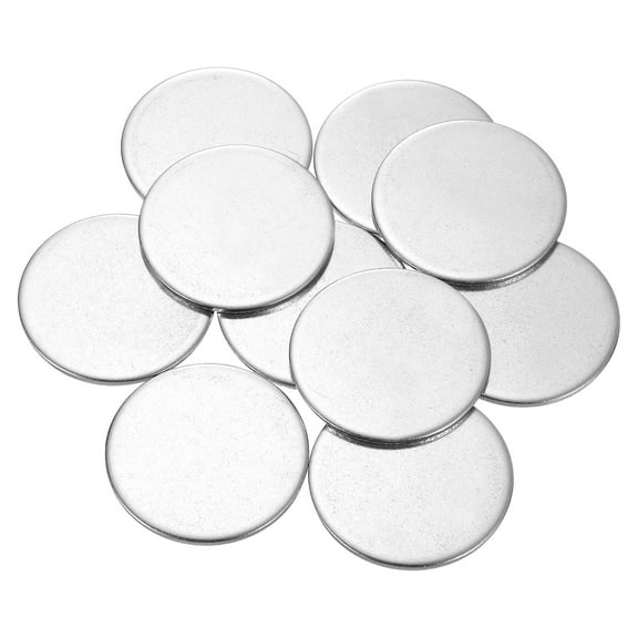 Uxcell 10 Pack Stainless Steel Disc, 1 21/32"(42mm) Dia 0.12"(3mm) Thick 304 Stainless Steel Flat Round Sheet Blank Round Circle Plate for Crafts Metal Stamping and Jewelry Making
