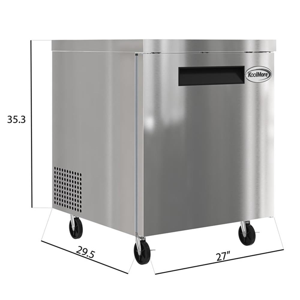 Pemberly Row 27" One Door Commercial Undercounter Refrigerator 5 cu. ft. in