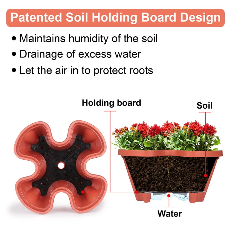 DUNCHATY 5 Tier Stackable Growing System for Strawberries and Herbs, High-Capacity Vertical Planter Tower, Outdoor Raised Garden Bed Alternative with Drainage Holes (Red)