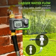 RainPoint Hose Timer, 1-Zone Large Screen Sprinkler Timer Programmable Watering Controller , Brass Inlet, Green