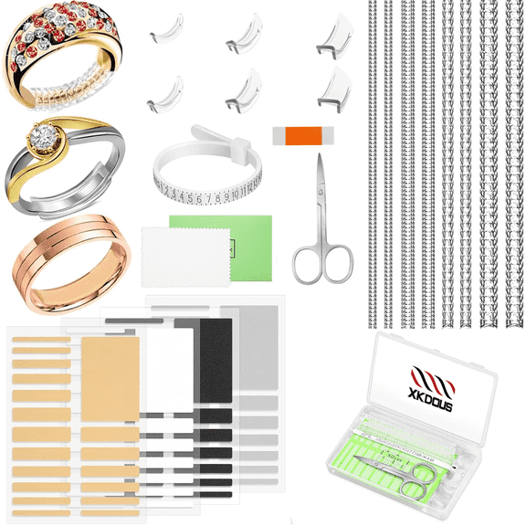 XKDOUS Ring Size Adjuster for Loose Rings, Ring Guard Ring Spacers or Ring Tightener for Women Loose Rings, Invisible Ring Guards, Resizer Fit Almost Any Size Rings
