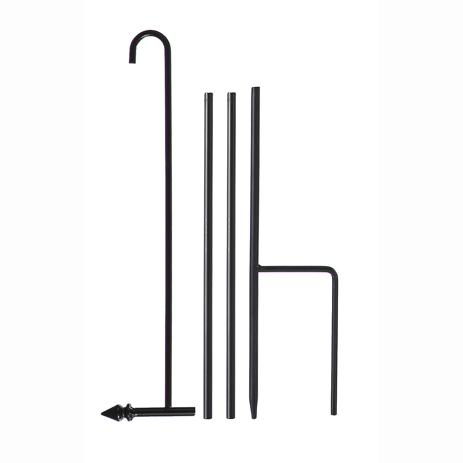 Evergreen Flag Elegant Sturdy Black Metal 4 Piece Garden Flag Stand - 16" Long x 44" High