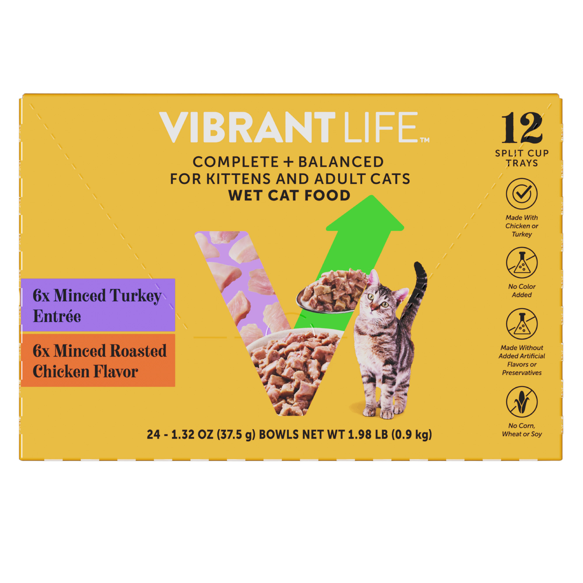 Vibrant Life Chicken & Turkey Cuts in Gravy Wet Cat Food, 12 Pack photo 1