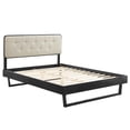 thumbnail image 4 of Modway Bridgette King Wood Platform Bed With Angular Frame in Black Beige, 4 of 11