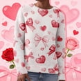 thumbnail image 2 of VISALY Valentines Day Sweaters Love Print Heart Sweater with Bow Oversize Sweaters Trendy Fashion Sweaters Oversize Sweaters Trendy Casual Sweaters Trendy Basic Sweaters Casual Sweater Hot Pink L, 2 of 9
