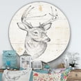 thumbnail image 3 of Designart 'Deer Wild and Beautiful II' Farmhouse Metal Circle Wall Art, 3 of 3