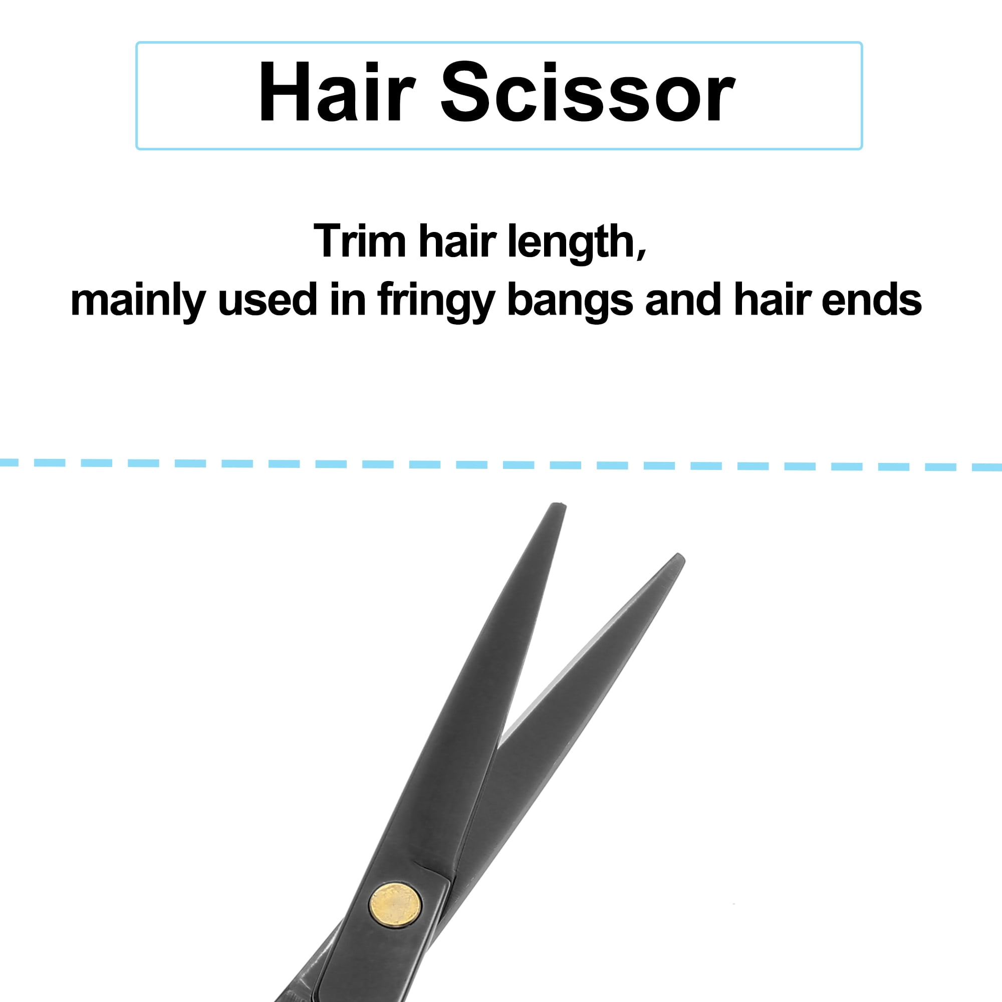 Unique Bargains Portable 6" Straight Scissors for Long Short Thick Hard Soft Hair Women