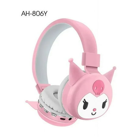 Sanrio Hello Kitty Kuromi Bluetooth Headphone Wireless Headsets Cartoon with Mic Foldable Lightweight Earphone for Phones Laptop