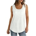 thumbnail image 3 of Aricy 3 pack Women Scoop Neck Tank Tops Plus Size Summer Sleeveless Tops Loose Fit Solid Color Casual Basic Vests Athletic Sport T-Shirt Tunic Blouse, 3 of 5