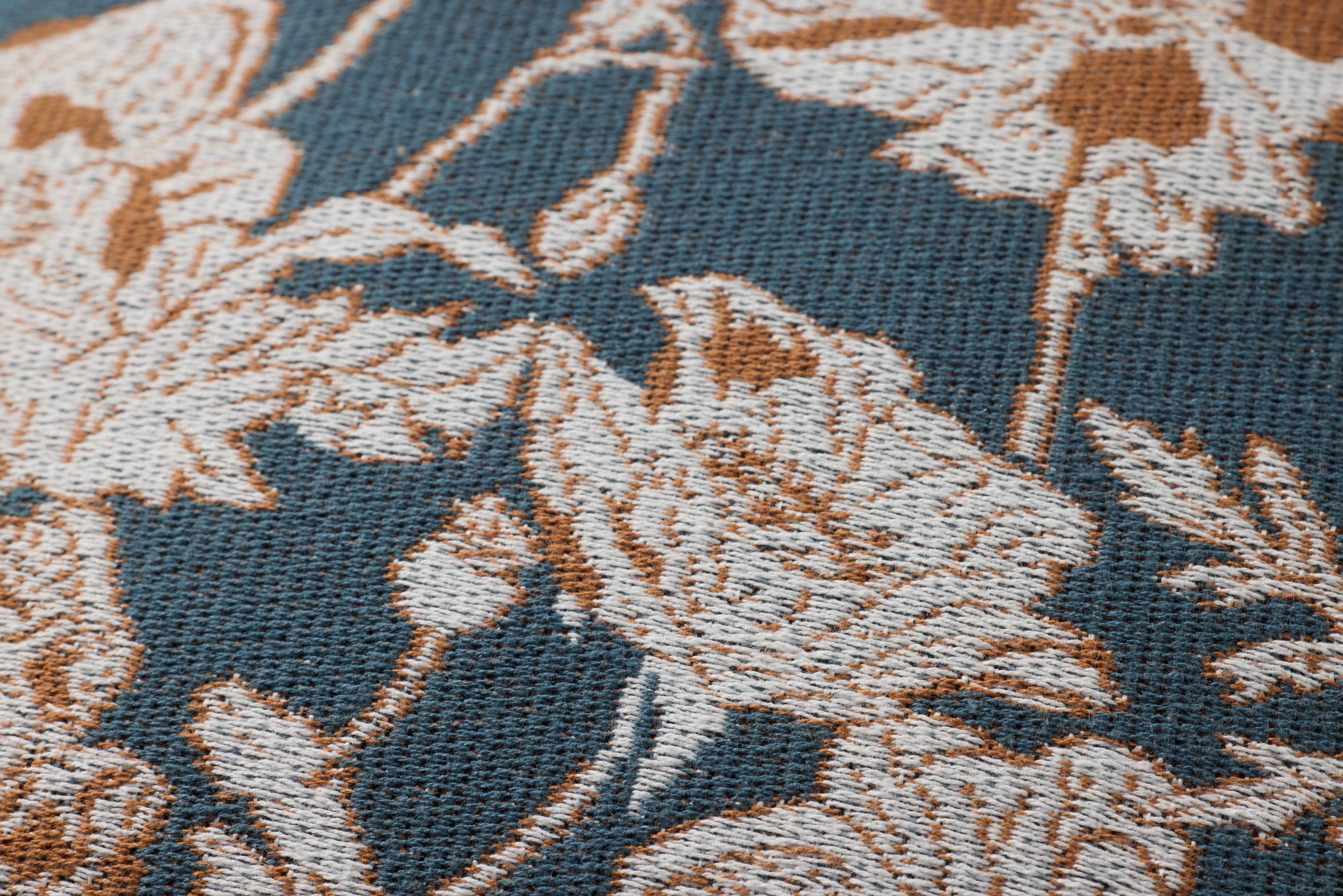 Chris Loves Julia x Loloi Matilda Blue / Orange 18'' x 18'' Decorative Pillow