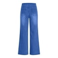 thumbnail image 5 of hoksml Women's High Waist Wide Leg Jeans Stretch Washed Denim Pants with Comfort Elastic Waist, Relaxed Fit, 5 of 9