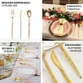 thumbnail image 4 of Efavormart 24 Pack | 8" Blush / Rose Gold Glittered Disposable Cutlery Set, Plastic Silverware for Wedding Catered Events Banquet, 4 of 11