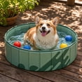 thumbnail image 6 of LOWLHOME Foldable Play Ball Pool For Pet, Hard Plastic Kiddie Pool for Dogs, Portable Pool for Backyard Summer, Indoor Outdoor Playpen, Easy to Assemble and Storage, No Ball Included(Green), 6 of 9