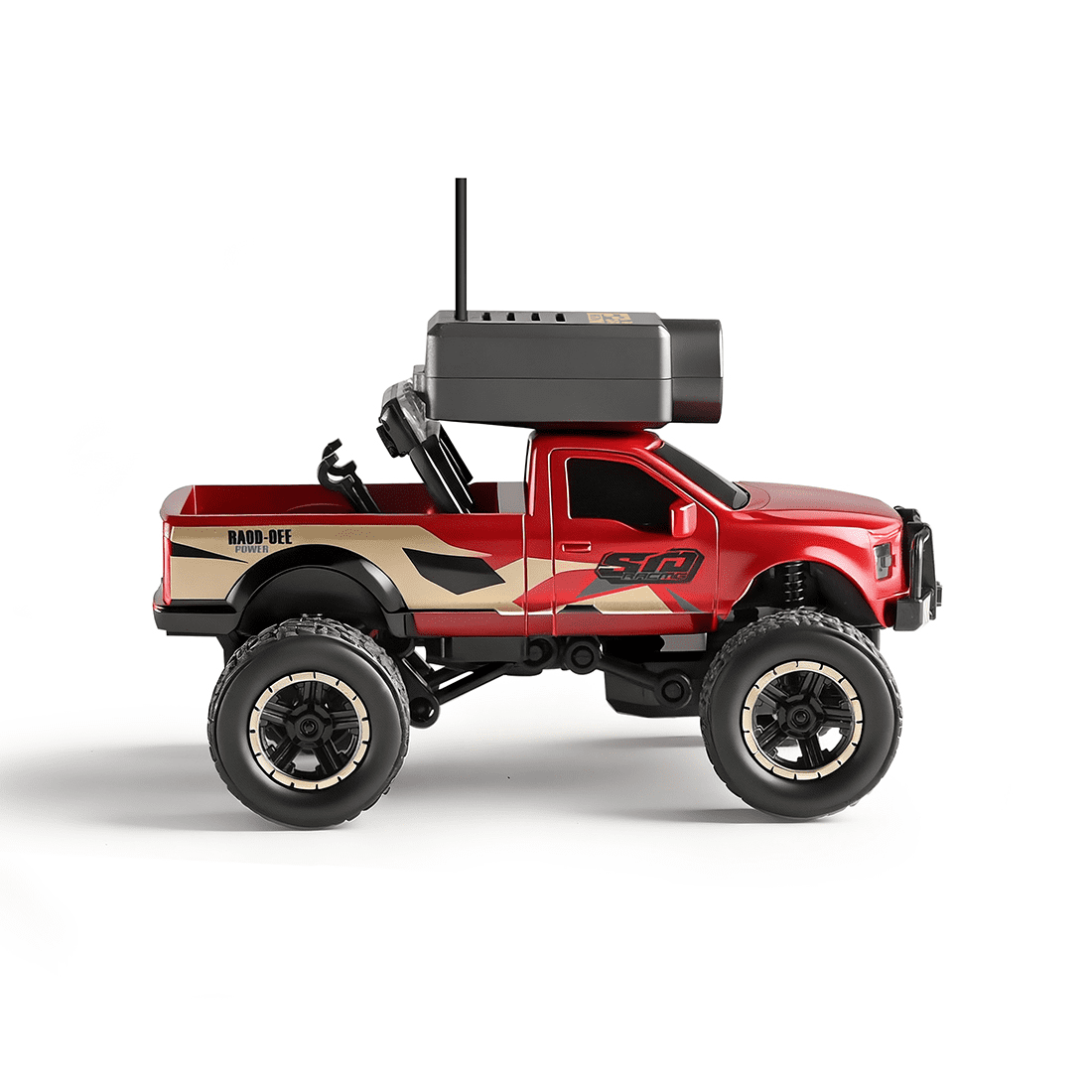 1/64 Scale FPV Mini RC Truck with WiFi HD Camera & APP + Remote Dual Control, 2.4G Full-Proportional RC Crawler with Display Screen, Gyro Stabilization & 3-Speed & Cruise Control - RTR