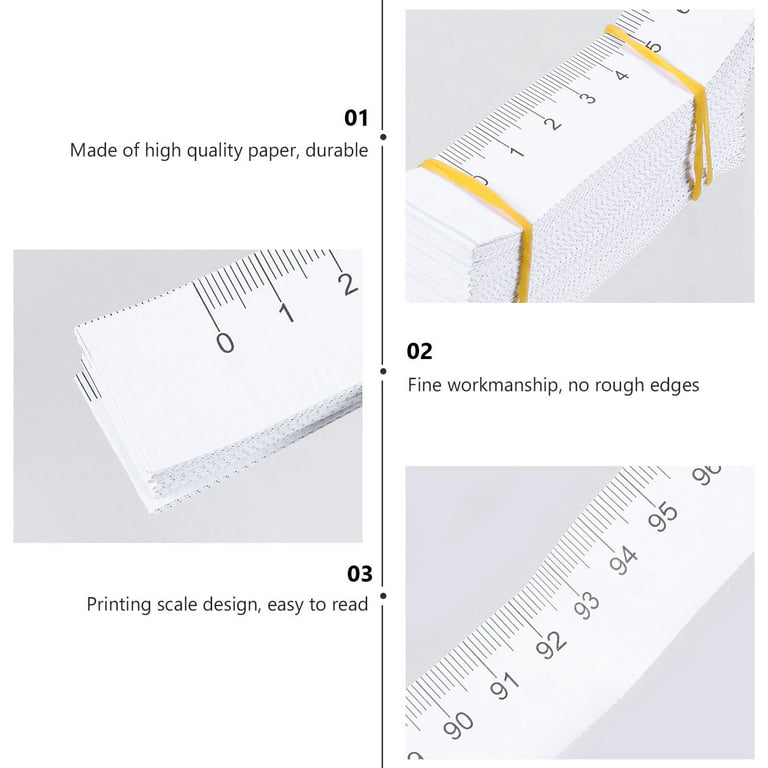 Etereauty 100Pcs Disposable Double-sided Paper Tape Measure Wound