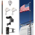 thumbnail image 1 of Telescoping Flag Pole, RV Ladder Flag Pole Kit, Carbon Fiber Tailgate Flag Pole - 20ft Adjustable, Upgraded Metal Hook, Suitable for Tailgate Parties, Camping and Outdoor Activities, 1 of 5