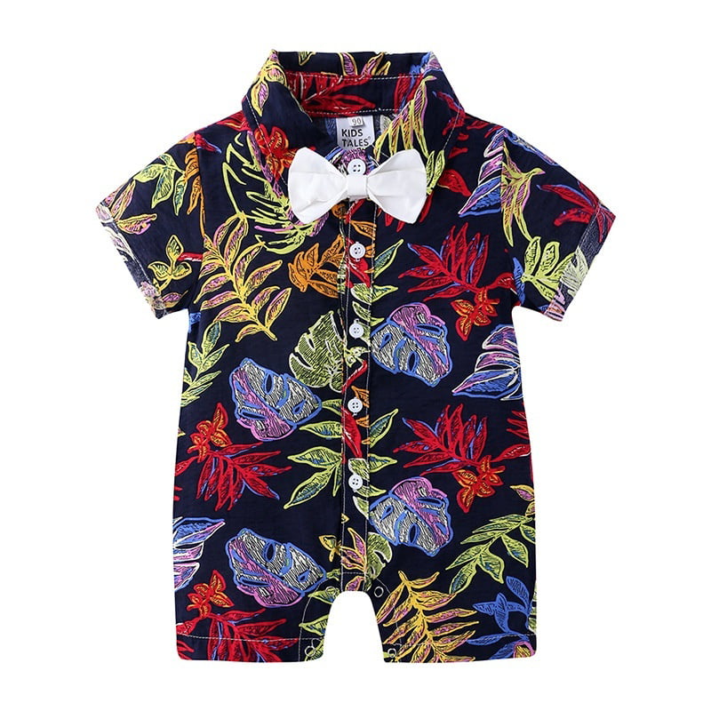 Baby Boy Organic Coverall Hawaii The Aloha State-1 Infant Short Sleeve Romper Jumpsuit