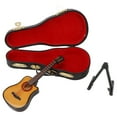 thumbnail image 1 of Guitarra eléctrica en miniatura de madera de tilo y metal, miniadornos de instrumentos musicales, guitarra recortada de 13 cm, 1 of 14