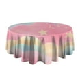 thumbnail image 5 of Colorful Cloud Star Pattern Round Tablecloth 60"x60",Wrinkle Wipeable Table Cloth for Kitchen Dining Room Picnic Patio Party, 5 of 6