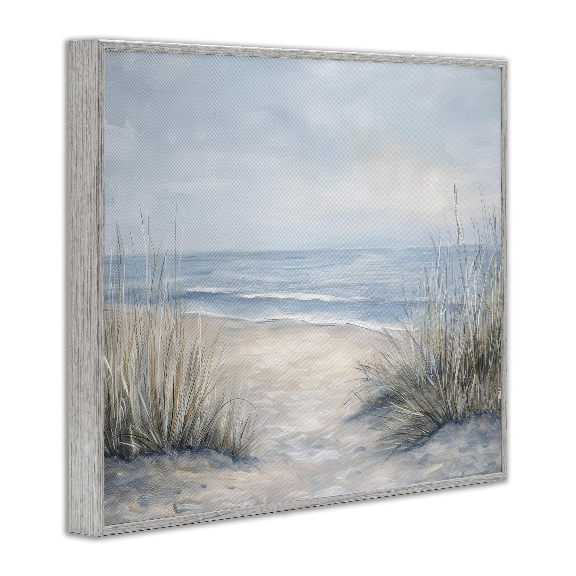Stupell Industries To The Beach Tranquil Landscape Gray Framed Giclee Art, design by Petal Prints Design