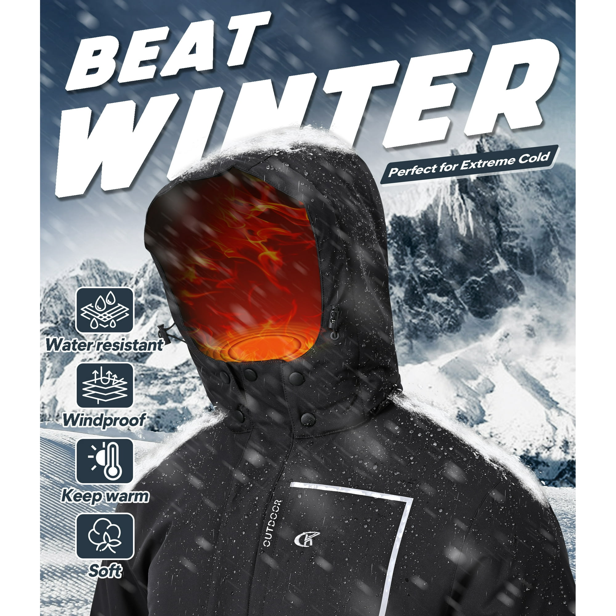 Men Waterproof Ski Jacket Snow Coat