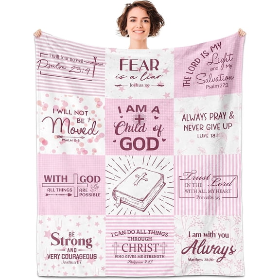 Christian Gifts for Women Blanket 30"x40"- Inspirational Religious Birthday Catholic Spiritual Gifts for Women - Baptism Confirmation Gifts for Girl - Child of God Christian Blankets