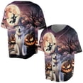 thumbnail image 3 of Spooky Halloween Night Witch Great Pyrenees Glowing Pumpkins All Over Print 3D Baseball Shirt Pyr Dog Lover Softball Sport - 12015, 3 of 6