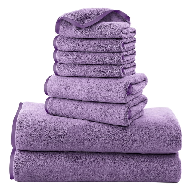 Juego de toallas Cosy Family de 8 piezas de microfibra color lavanda