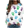 thumbnail image 2 of Ounisa Vêtements Grande Taille pour Femmes Chandail en Molleton pour Femmes Hauts Imprimés à la Mode Manches Longues Col Rond Chemises de Vacances Vêtements d'Automne Hauts pour Femmes, 2 of 5