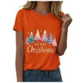 thumbnail image 5 of Duqingm Christmas Squad Shirt Christmas Shirts for Women Merry and Bright Christmas Shirt Xmas Tree Graphic Holiday T-Shirt Tops Orange,2XL, 5 of 6