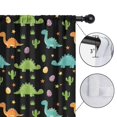 thumbnail image 4 of Black Dinosaurs Eggs Cacti Pattern Insulated Teens Curtains Set Of 2, Bedroom Essentials, Toddler Room Decor 52"x84", 4 of 5