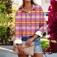 thumbnail image 1 of ZVAVZ Womens Clothing Clearance under $5 Womens Plaid Shacket Jacket Hooded Color Block Jacket Long Sleeve Button Down Flannel Jackets Warm Coat Fall Plus Size Tops With Pockets, 1 of 6