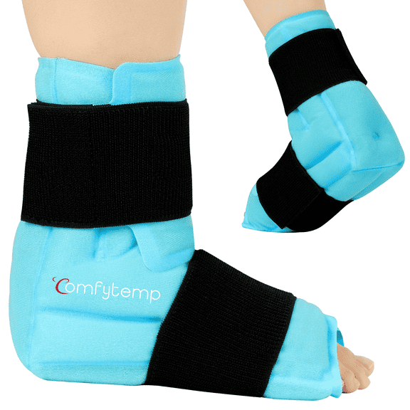 Comfytemp Large Ankle Foot Ice Pack Wrap for Injuries, Reusable Gel Cold Packs for Feet, Achilles, Arch