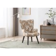 thumbnail image 1 of Accent Chair, Mid Century Linen Upholstered Armchair with Tufted Button Wingback and Solid Wood Legs, Vintage Single Sofa Chair Leisure Chair for Living Room, Bedroom or Waiting Room, Yellow Leaf, 1 of 7