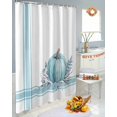 thumbnail image 5 of Fall Thanksgiving Blue Pumpkin Fall Leaves Stripe Shower Curtain Set ，Waterproof Fabric Shower Curtains Shower Curtains for Bathroom,Bathroom Decor 72"x78", 5 of 7