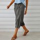 thumbnail image 5 of Neewe Women's Capri Pants High Waist Drawstring Cinch Elastic Drawstring Loose Casual Trouser with Pockets, 5 of 6