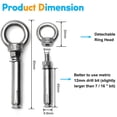 thumbnail image 3 of Expansion Lifting Eyebolt M6x60mm Eye Ring Bolt 3.15" Length 304 Stainless Steel Expansion Bolts with Nuts Eye Hooks Anchor Fastener for Concrete Wall Masonry Ceiling Silver 5Pcs, 3 of 5