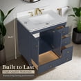 thumbnail image 6 of Lavanti Depos Solidwood 30-inch Bathroom Vanity with Sink - Stylish Navy Blue, 6 of 7